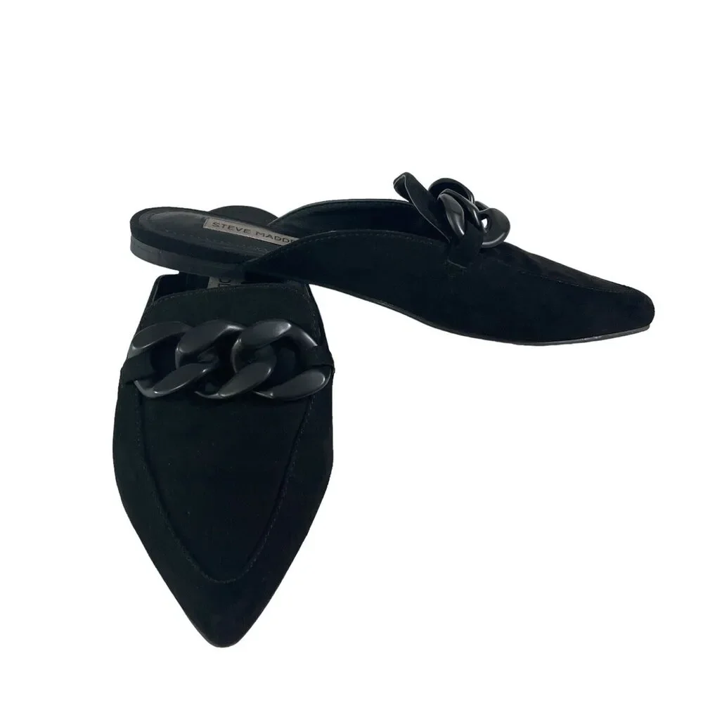 Steve Madden Women's Suede Slip On Slides Shoes Finn Model SZ/6M